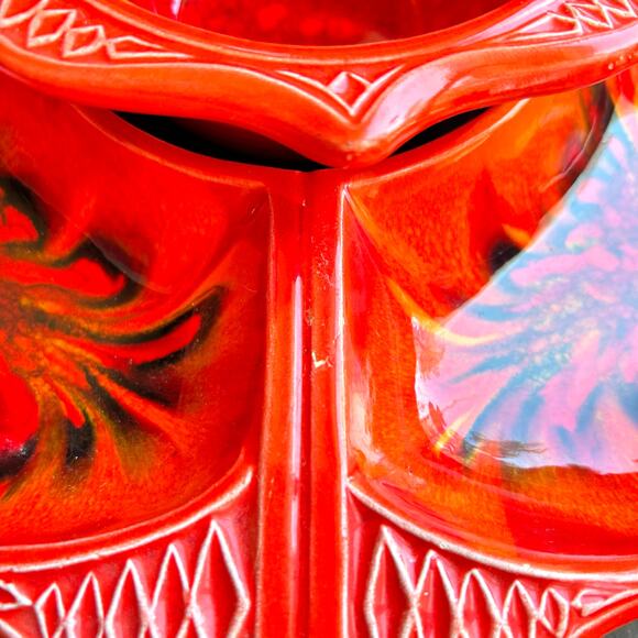 Vintage 1960s California originals 755 759 appetizer chip dip tray orange - Picture 9 of 11